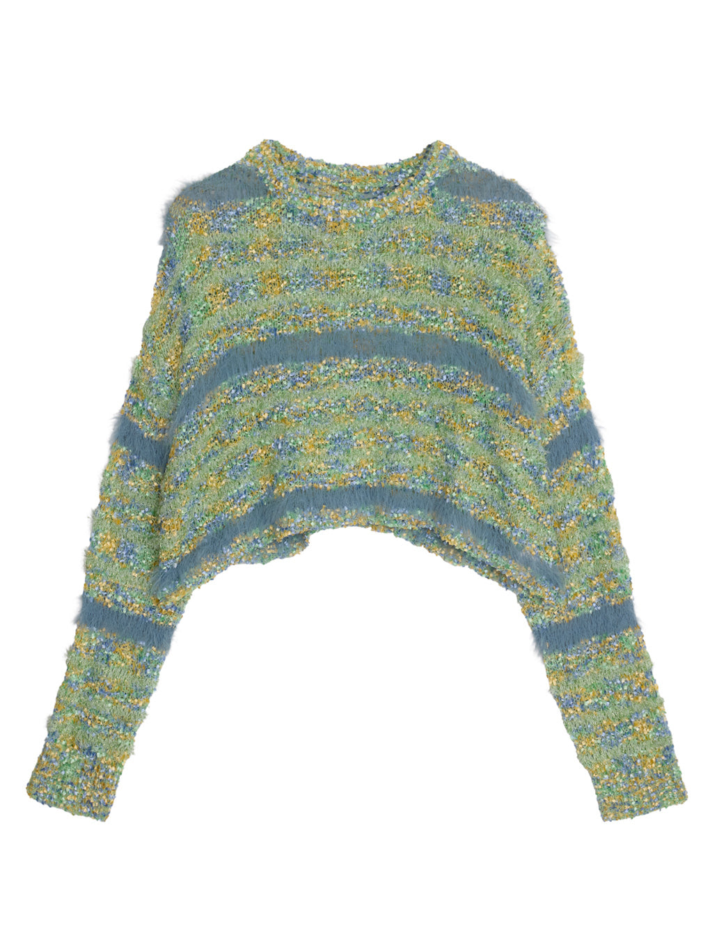 MIX YARN BORDER KNIT TOP