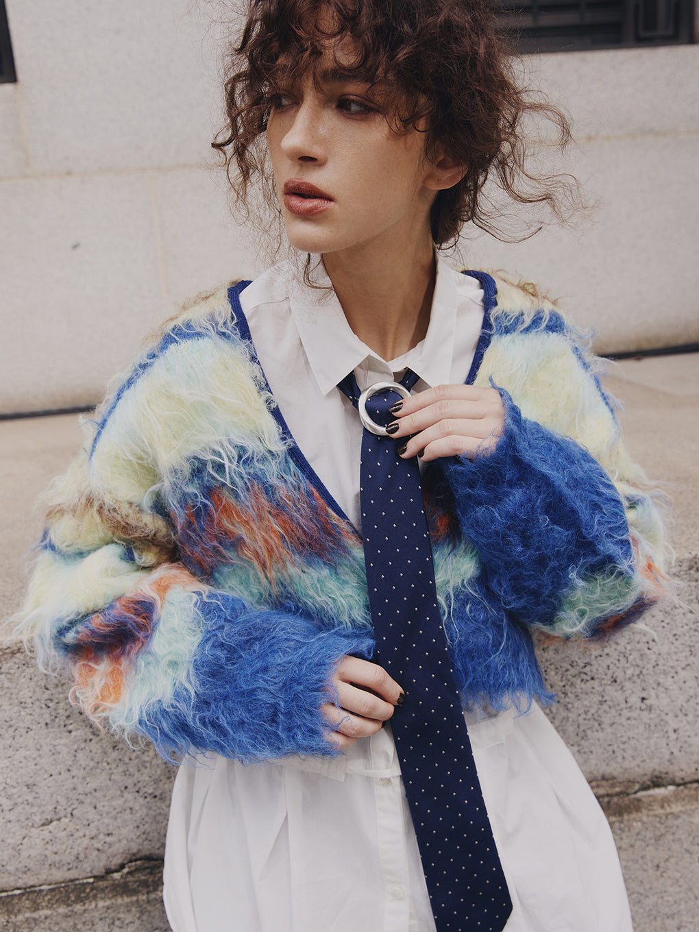 MONSTER SHAGGY SHORT KNIT CARDIGAN