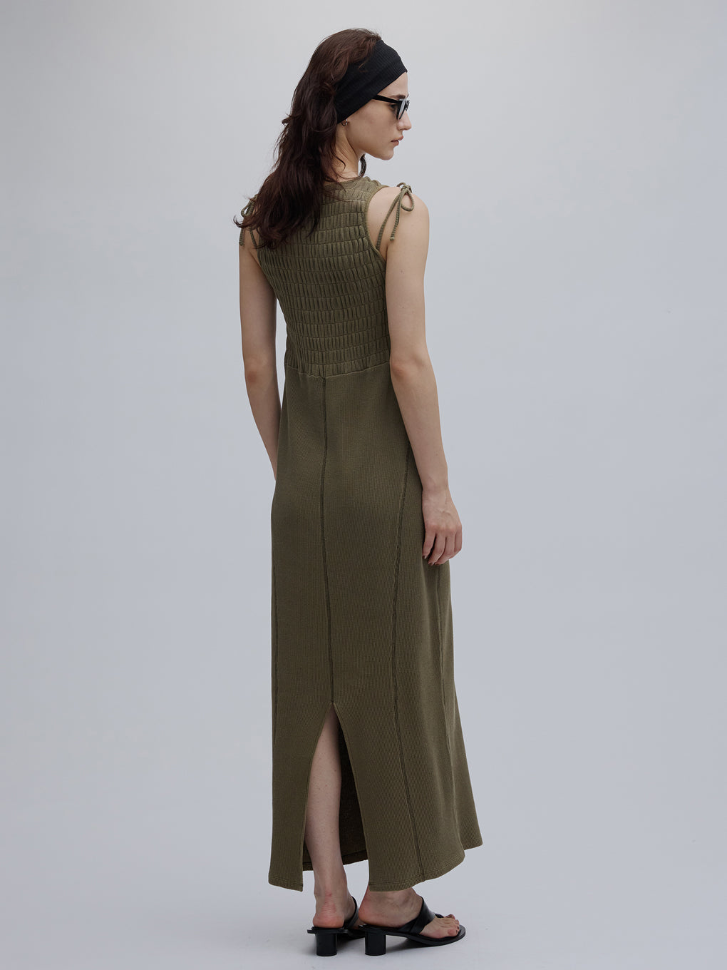 PIGMENT SHIRRING CUT DRESS