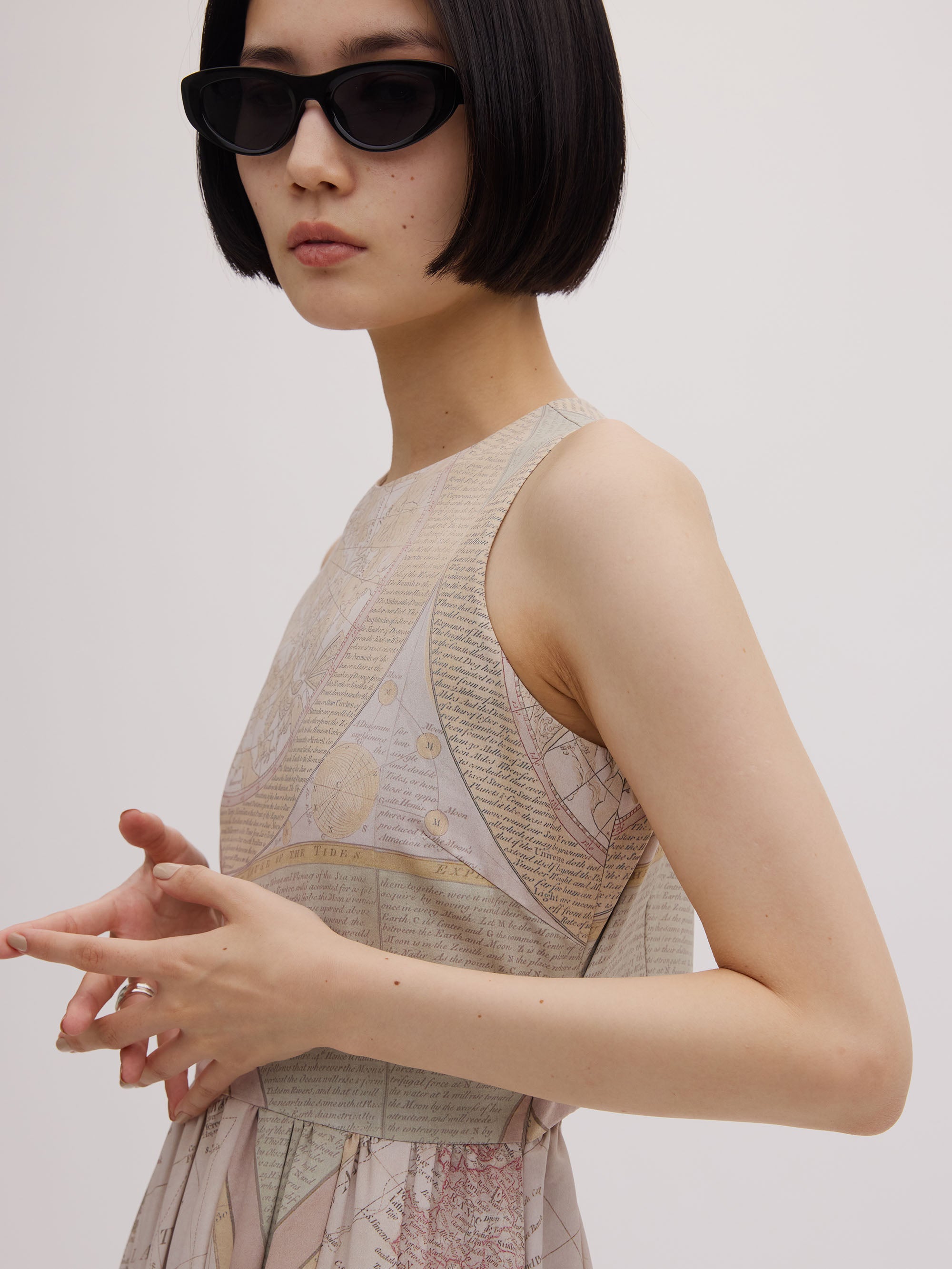 CARTOGRAPHIC PATTERN DRESS