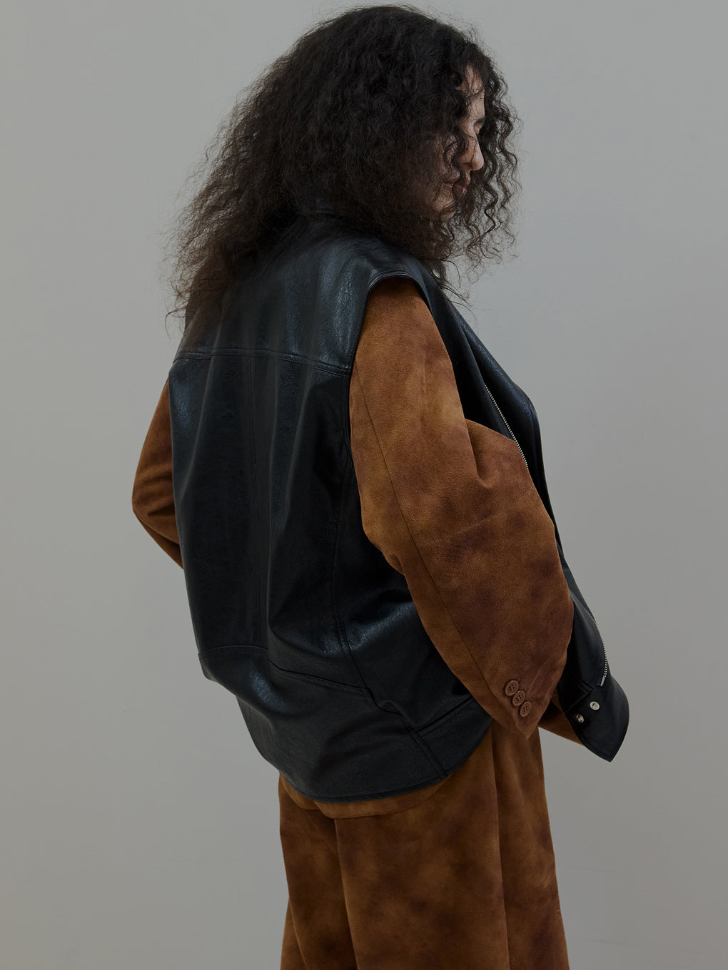 SYNTHETIC SUEDE EMBROIDERY JACKET