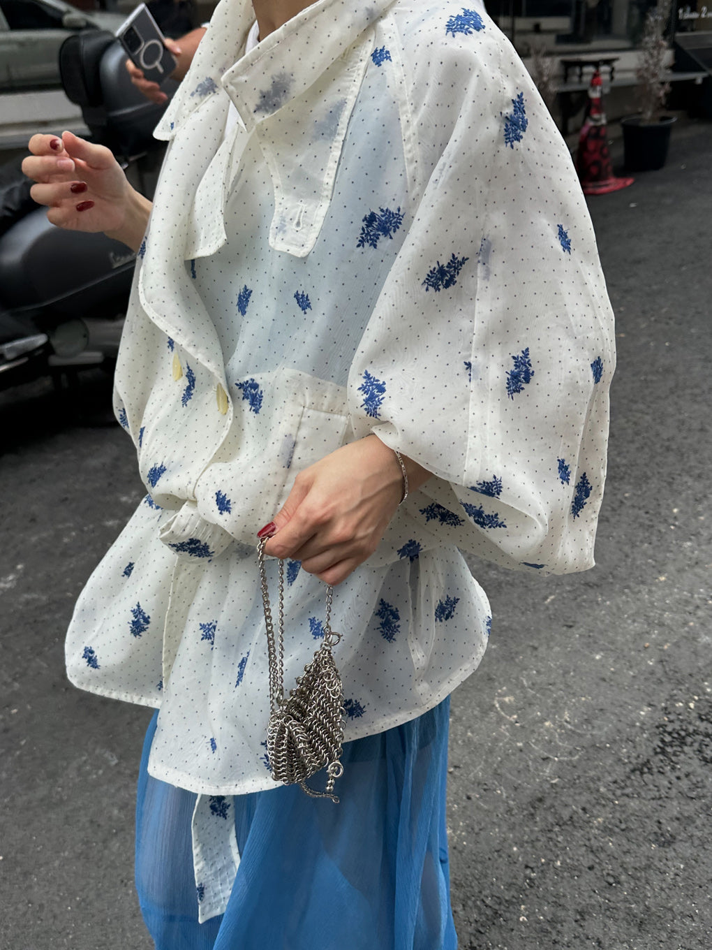 DOT FLOWER VEIL TRENCH