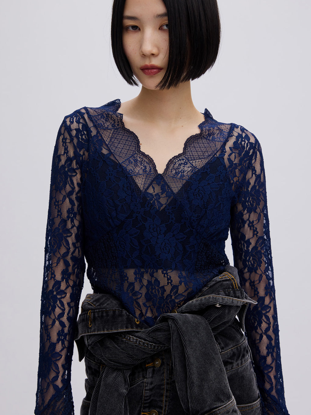 COMBINATION LACE TOP