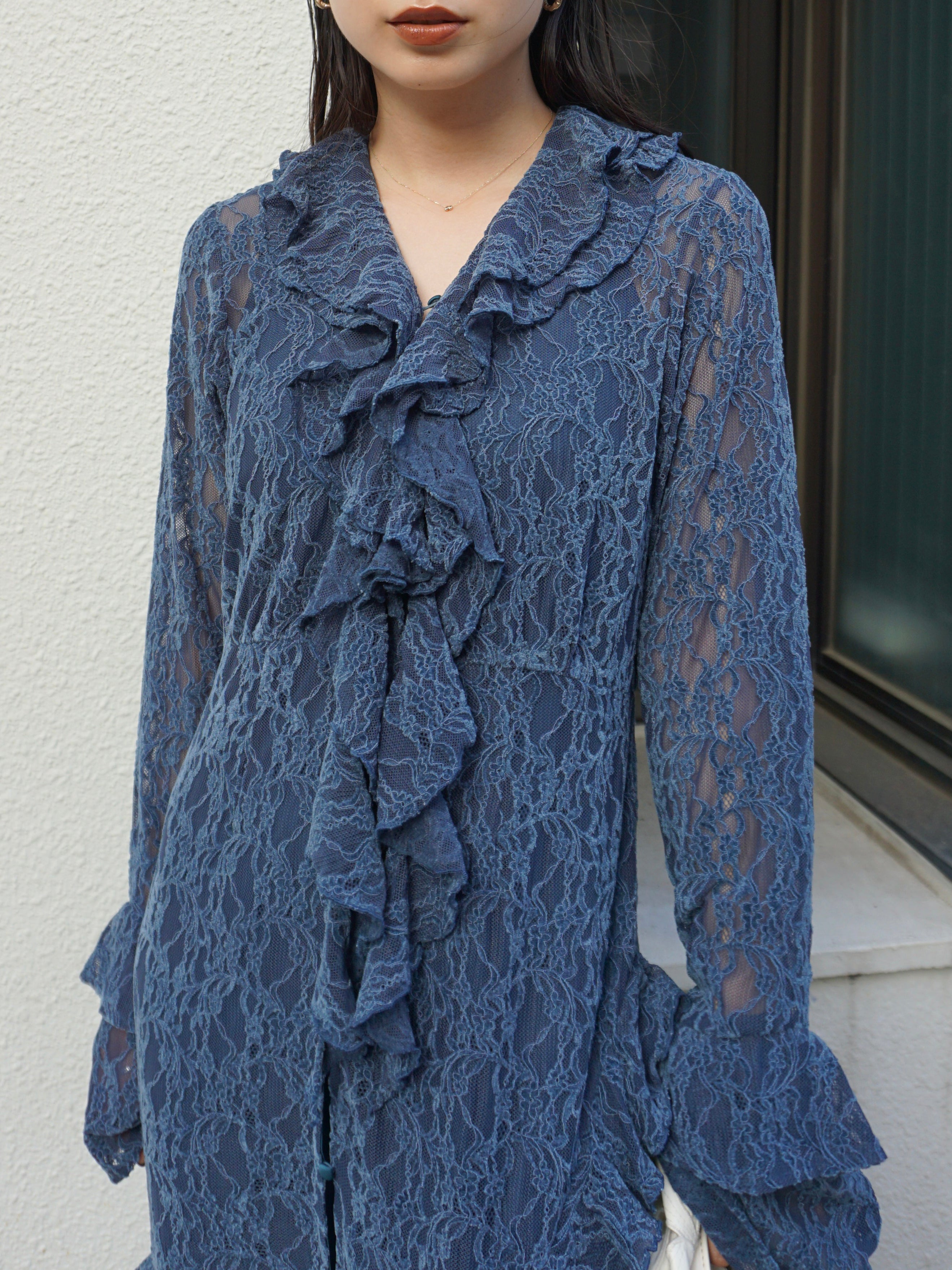 UND 2WAY CUT LACE FRILL DRESS
