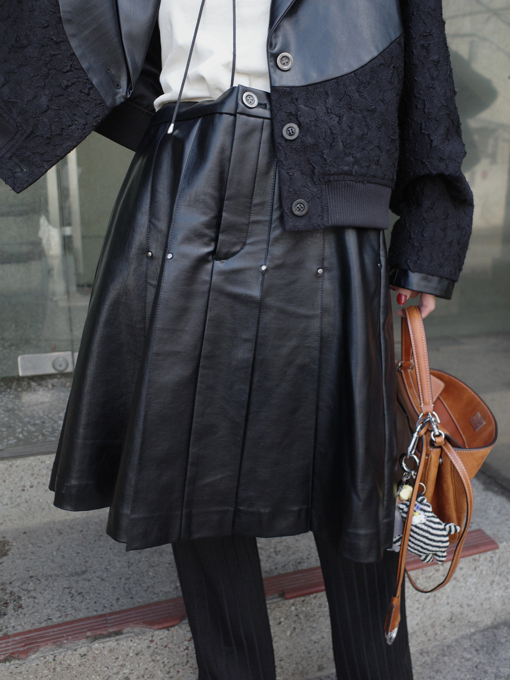 JENNY BOX PLEATED HALF SKIRT