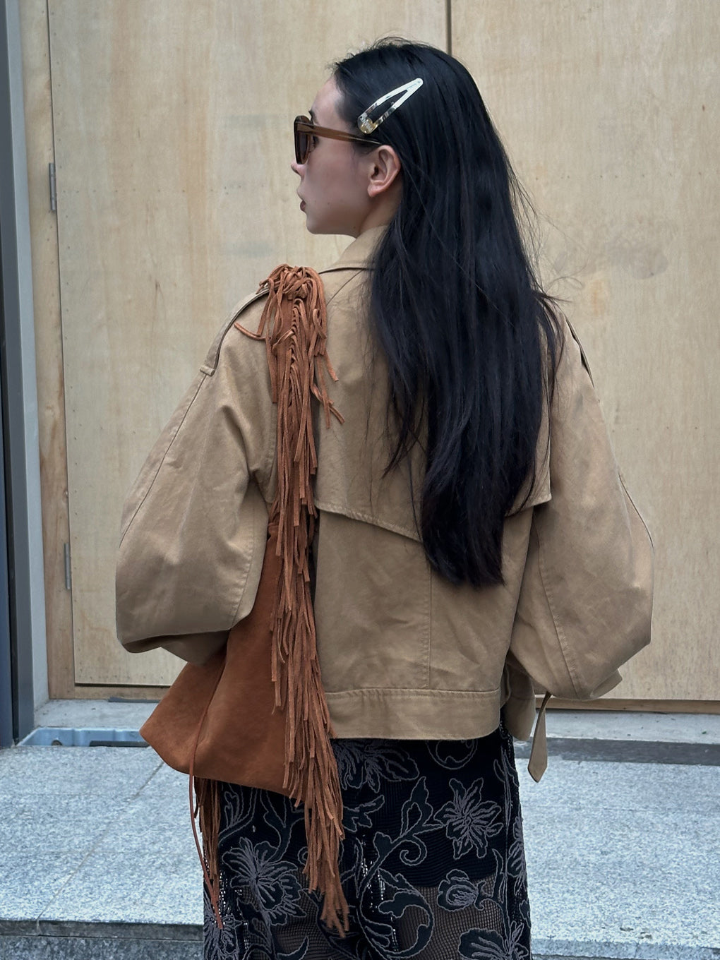 TENCEL DENIM SHORT TRENCH COAT