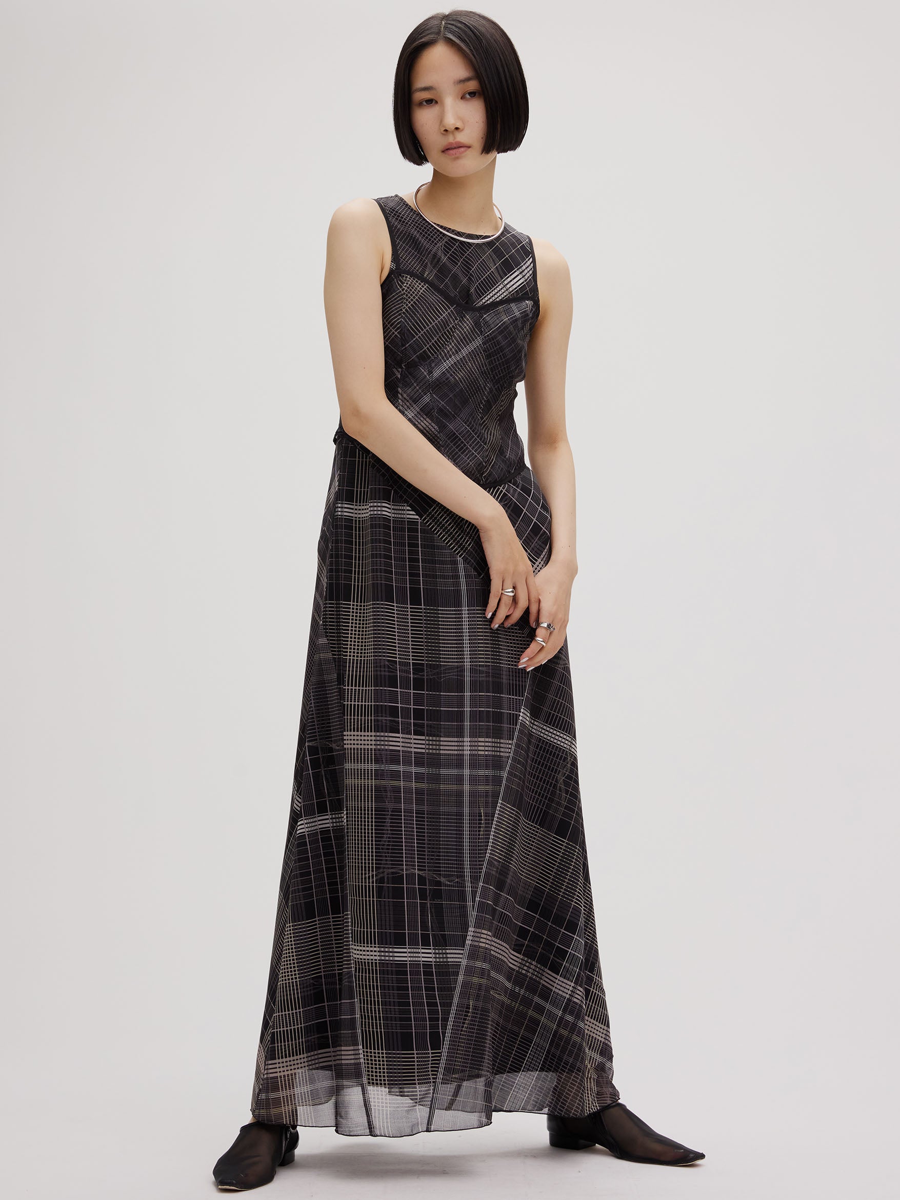 MEDI STRAIN CHECK DRESS