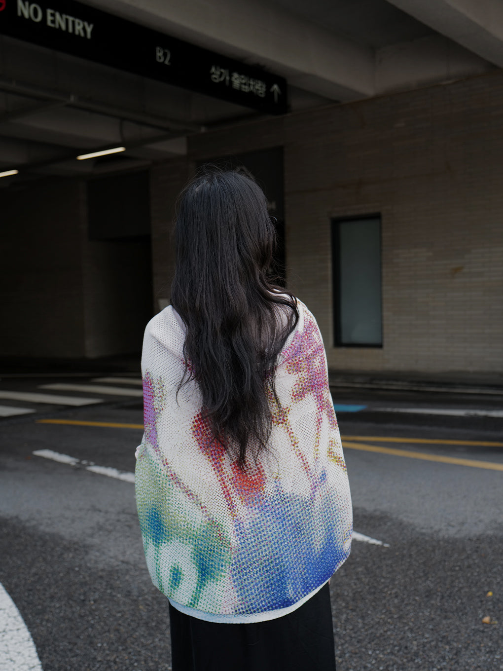 LOW RESOLUTION FLOWER KNIT TOP