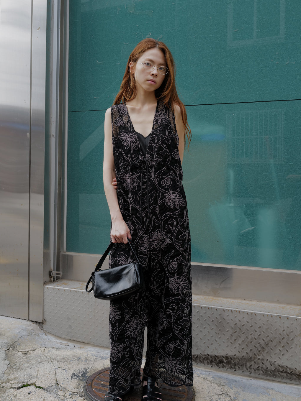 2WAY SILHOUETTE V NECK ROMPERS