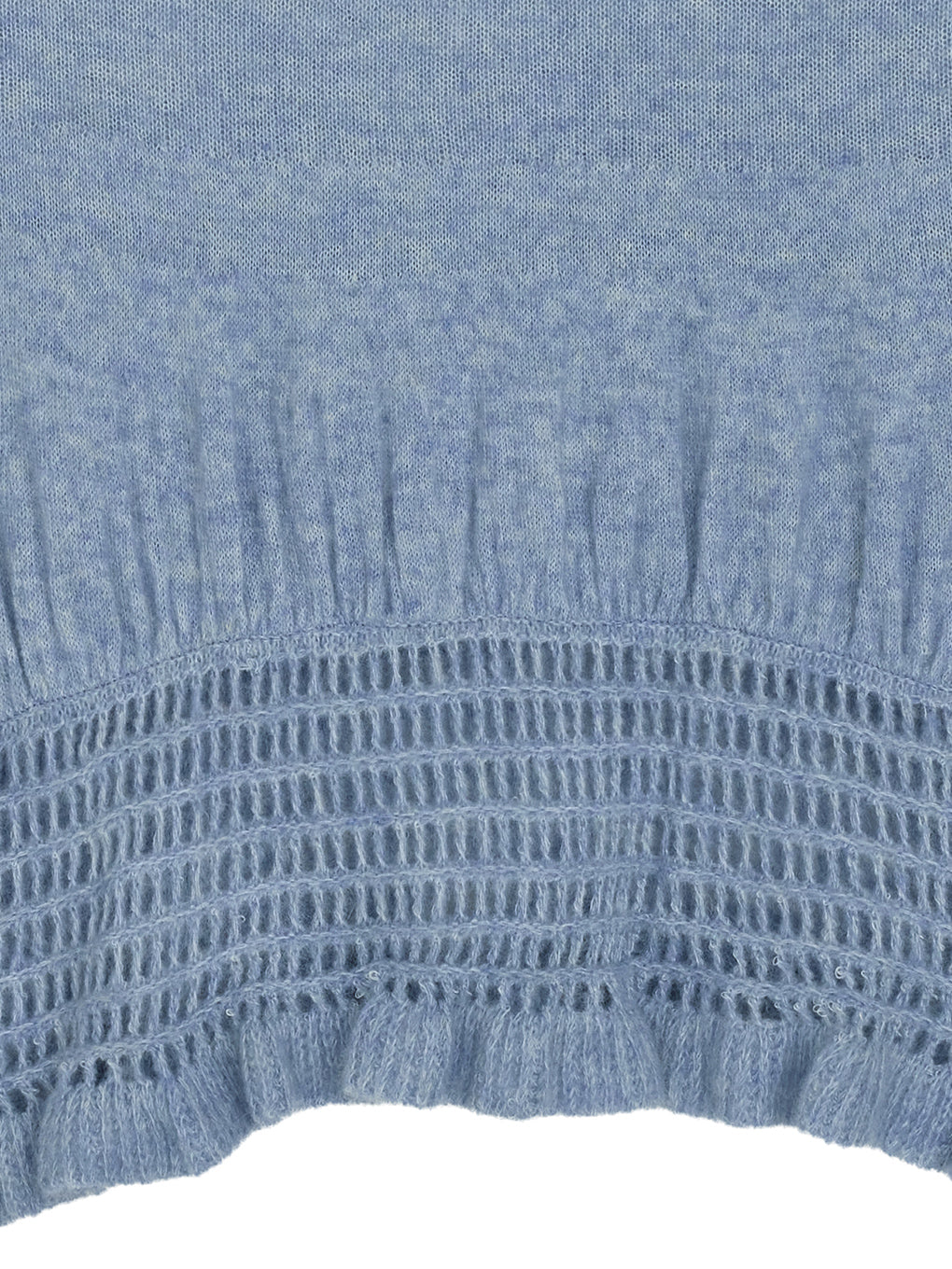 FLUFFY SHEER FRILL KNIT TOP