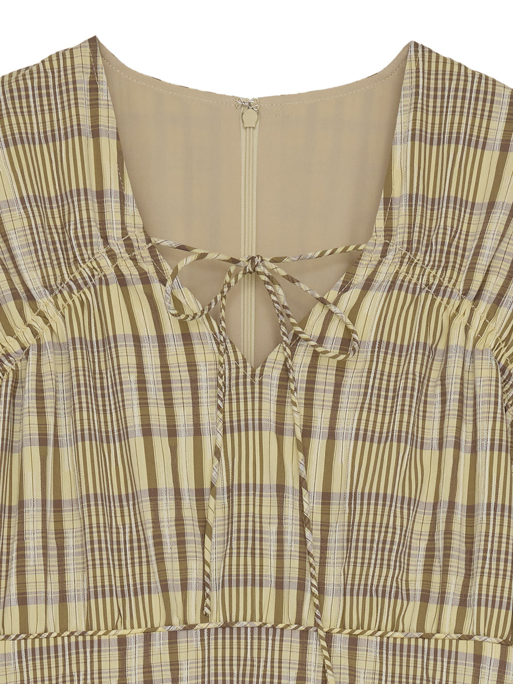 BALLOON SLEEVE CHECK DRESS