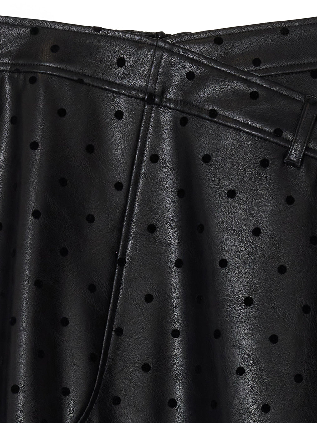 DOT FLOCKY LEATHER SKIRT