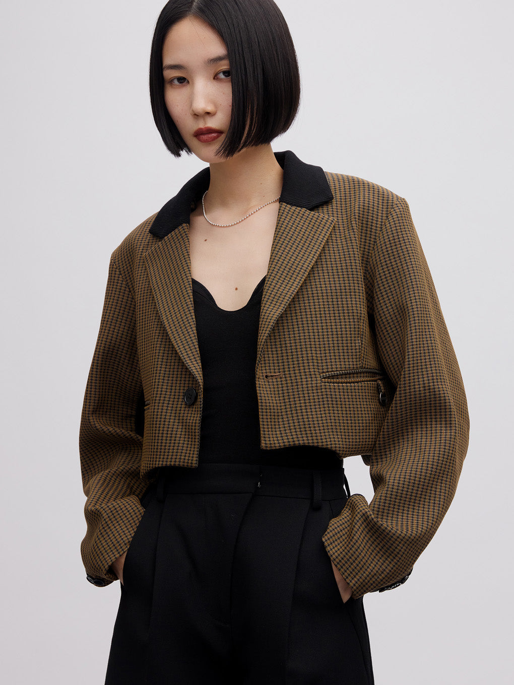 BONBOM×Ameri HOUNDSTOOTH GARTER JACKET