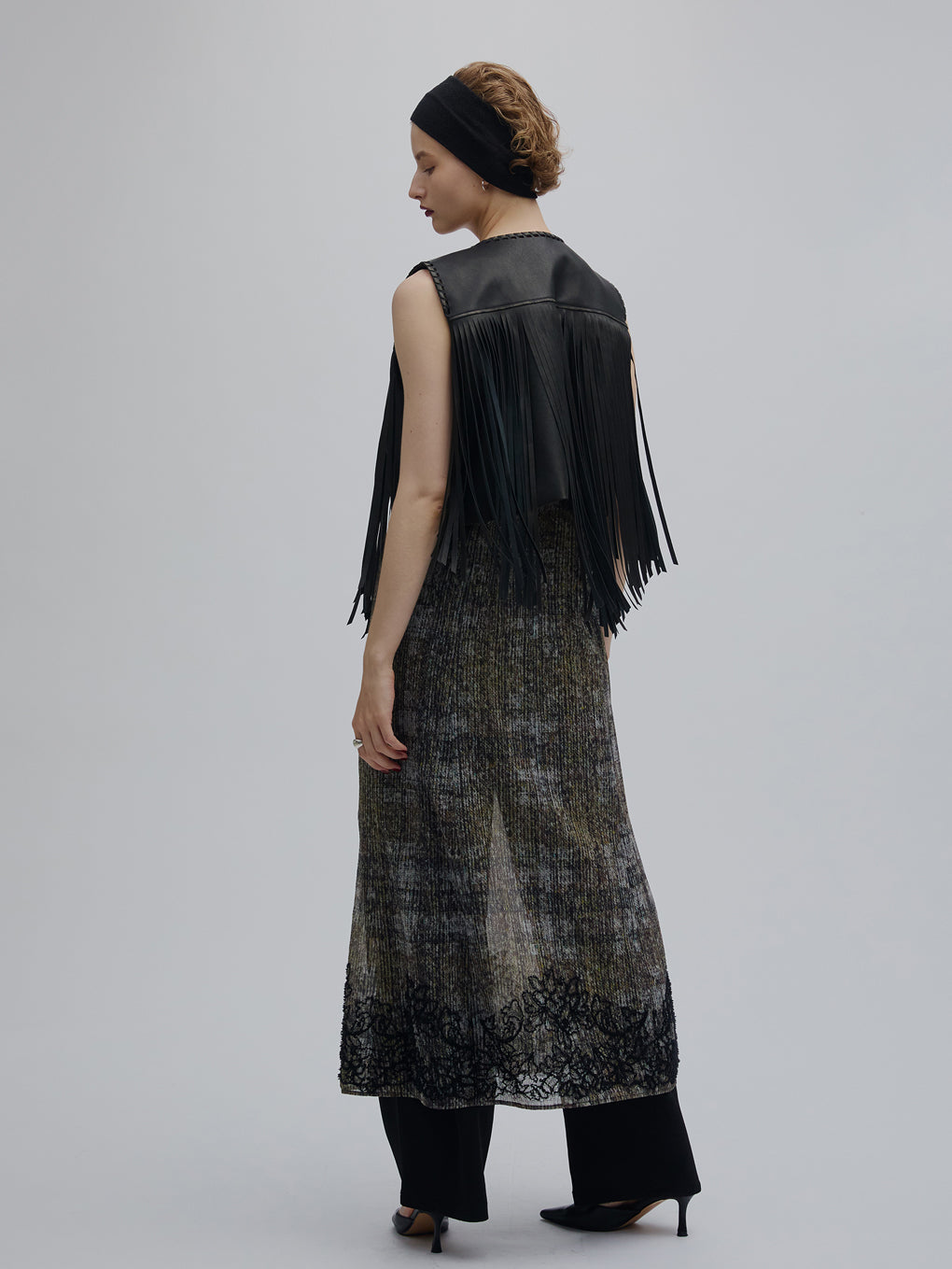 WESTERN FRINGE SYNTHETIC LEATHER VEST