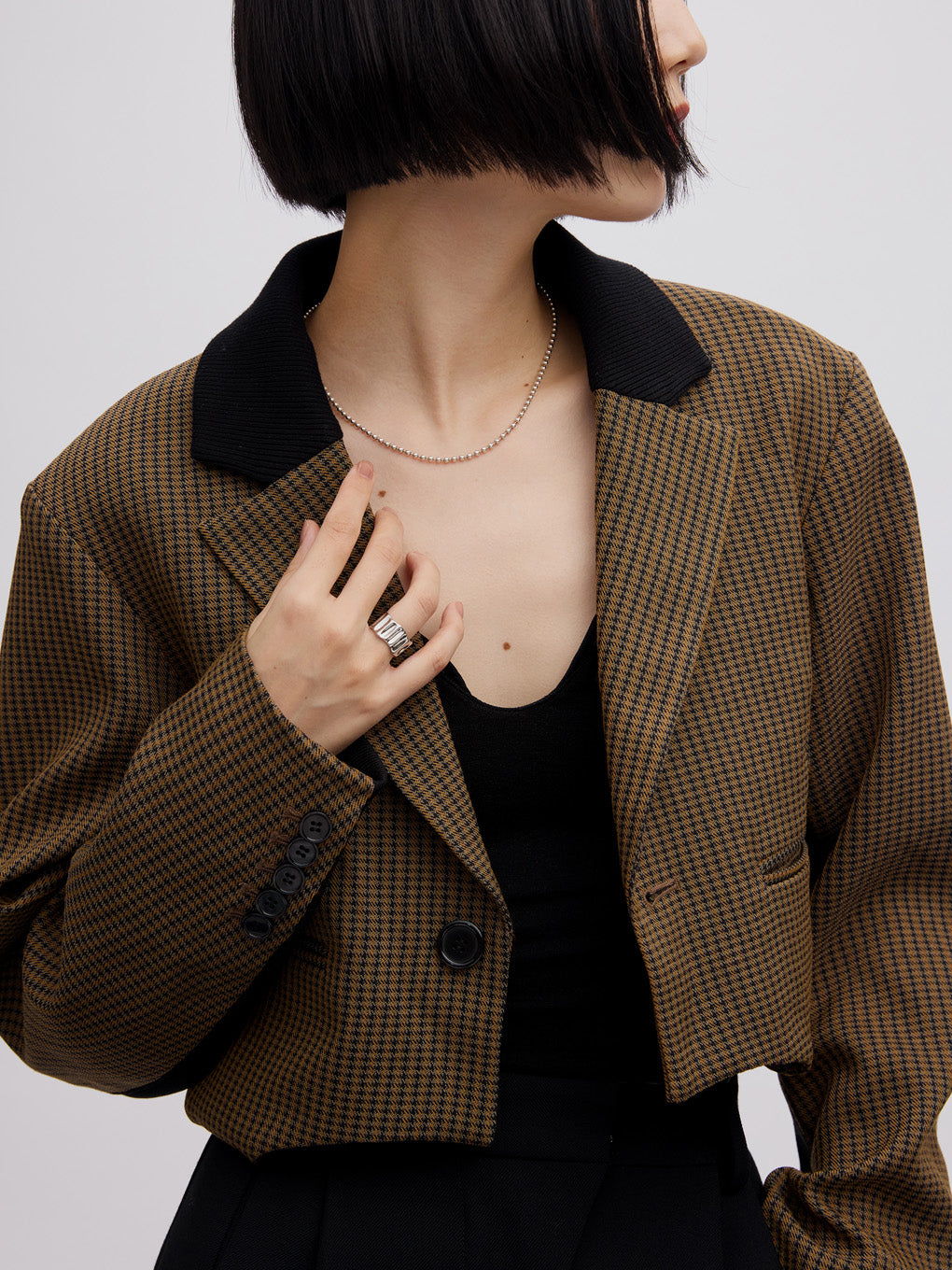 BONBOM×Ameri HOUNDSTOOTH GARTER JACKET