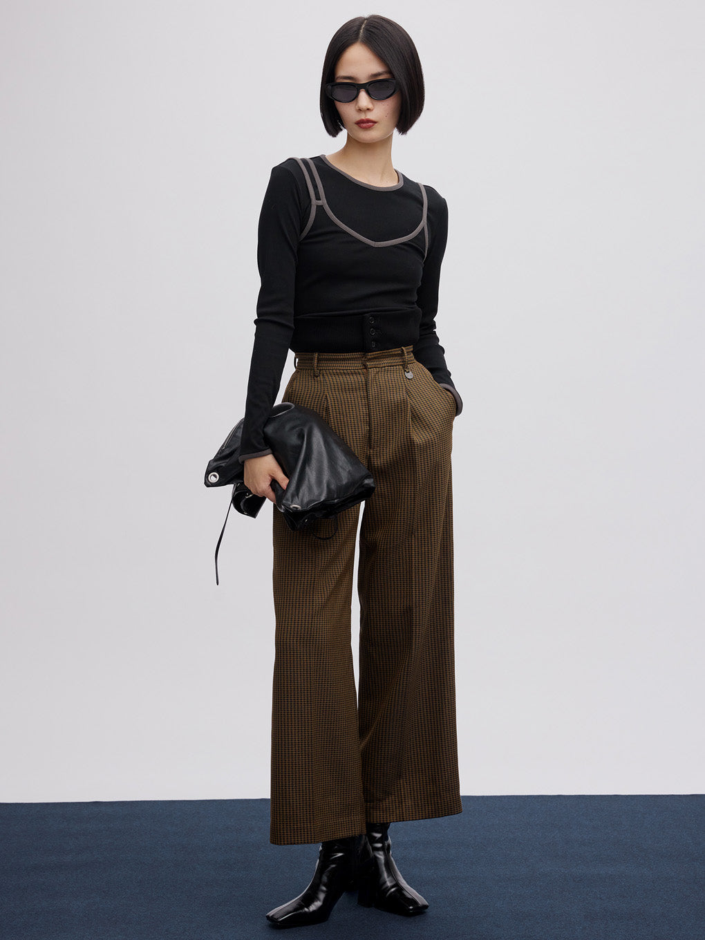 BONBOM×Ameri HOUNDSTOOTH STRAIGHT PANTS