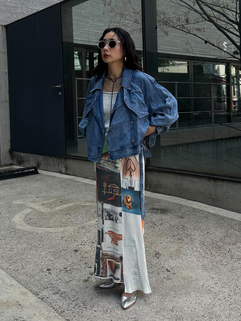 TENCEL DENIM SHORT TRENCH COAT