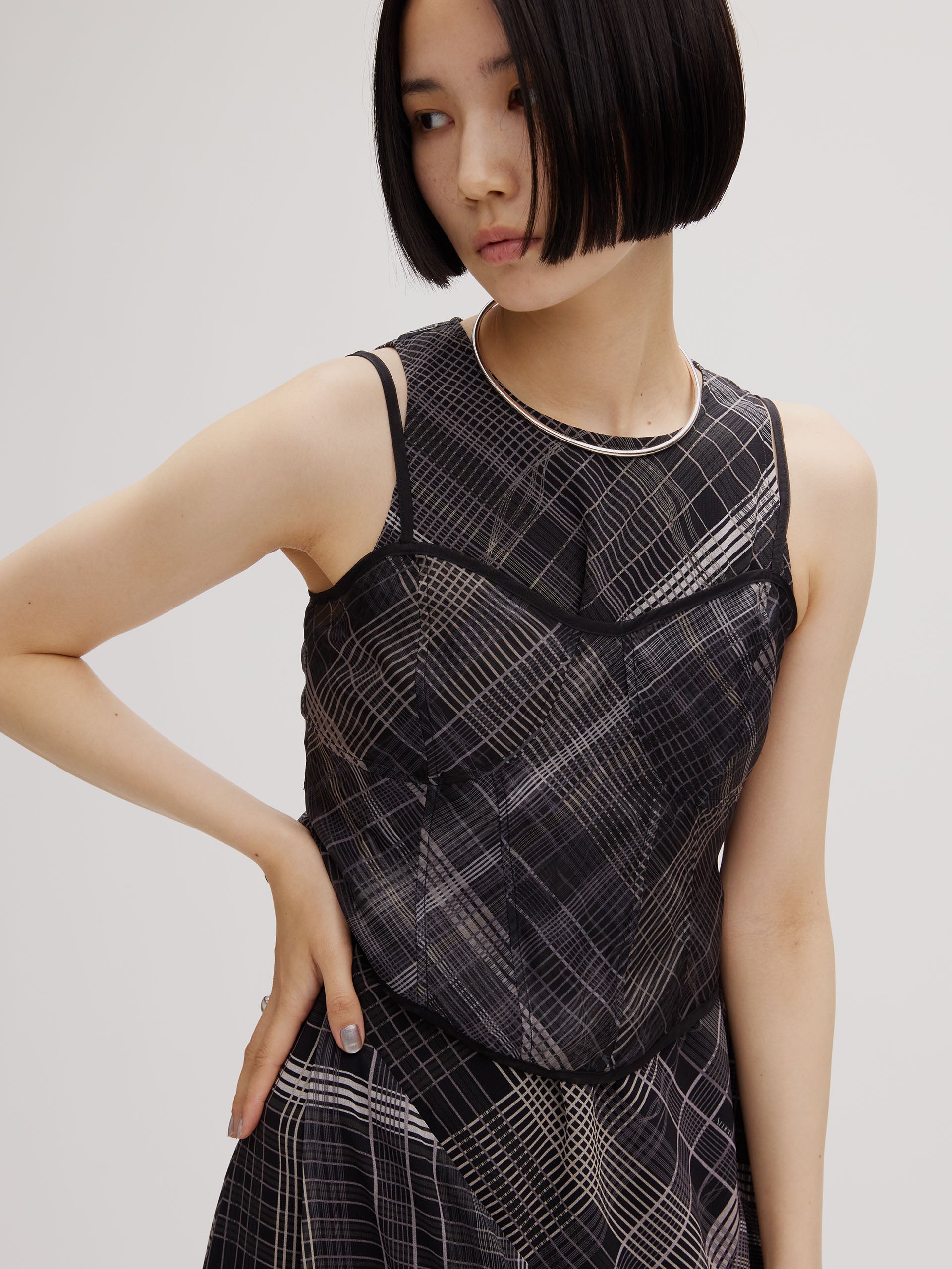 MEDI STRAIN CHECK DRESS
