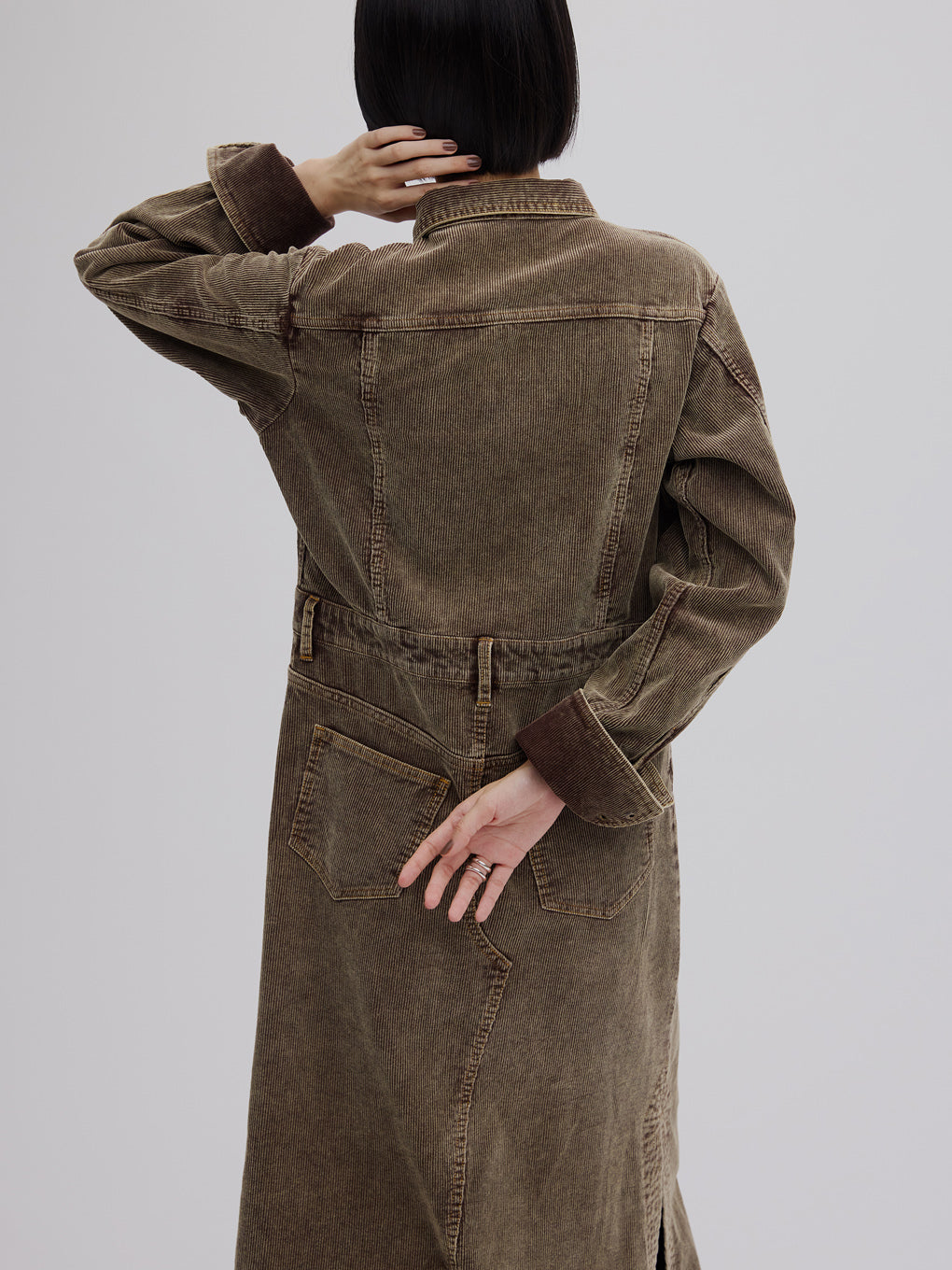 I LINE CORDUROY SHIRT DRESS