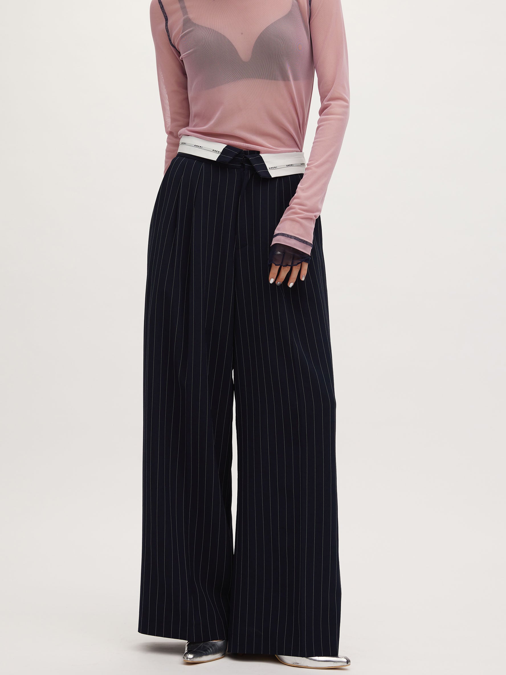 TURN BACK WAIST WIDE PANTS