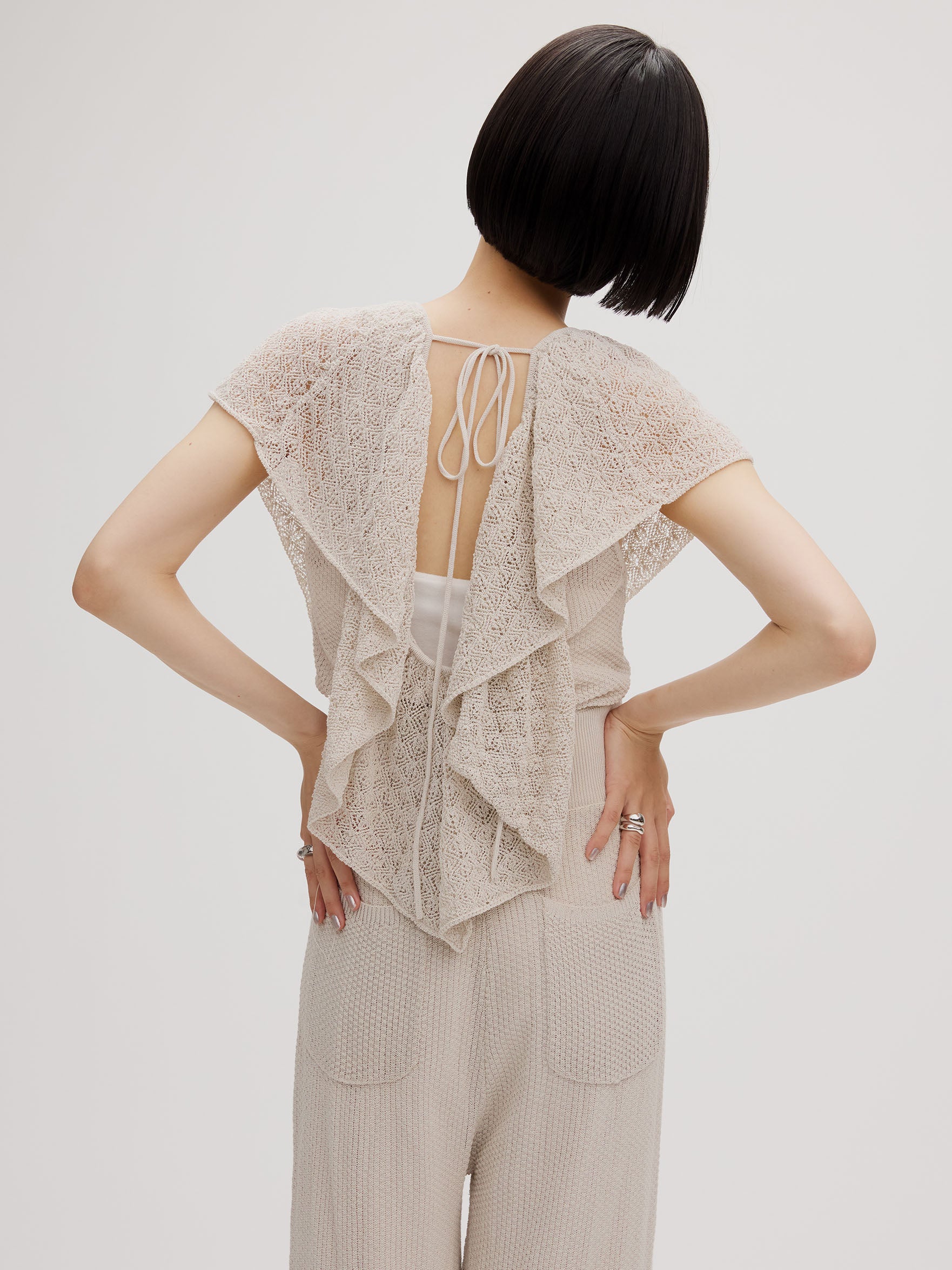 MEDI RUFFLE KNIT ROMPERS