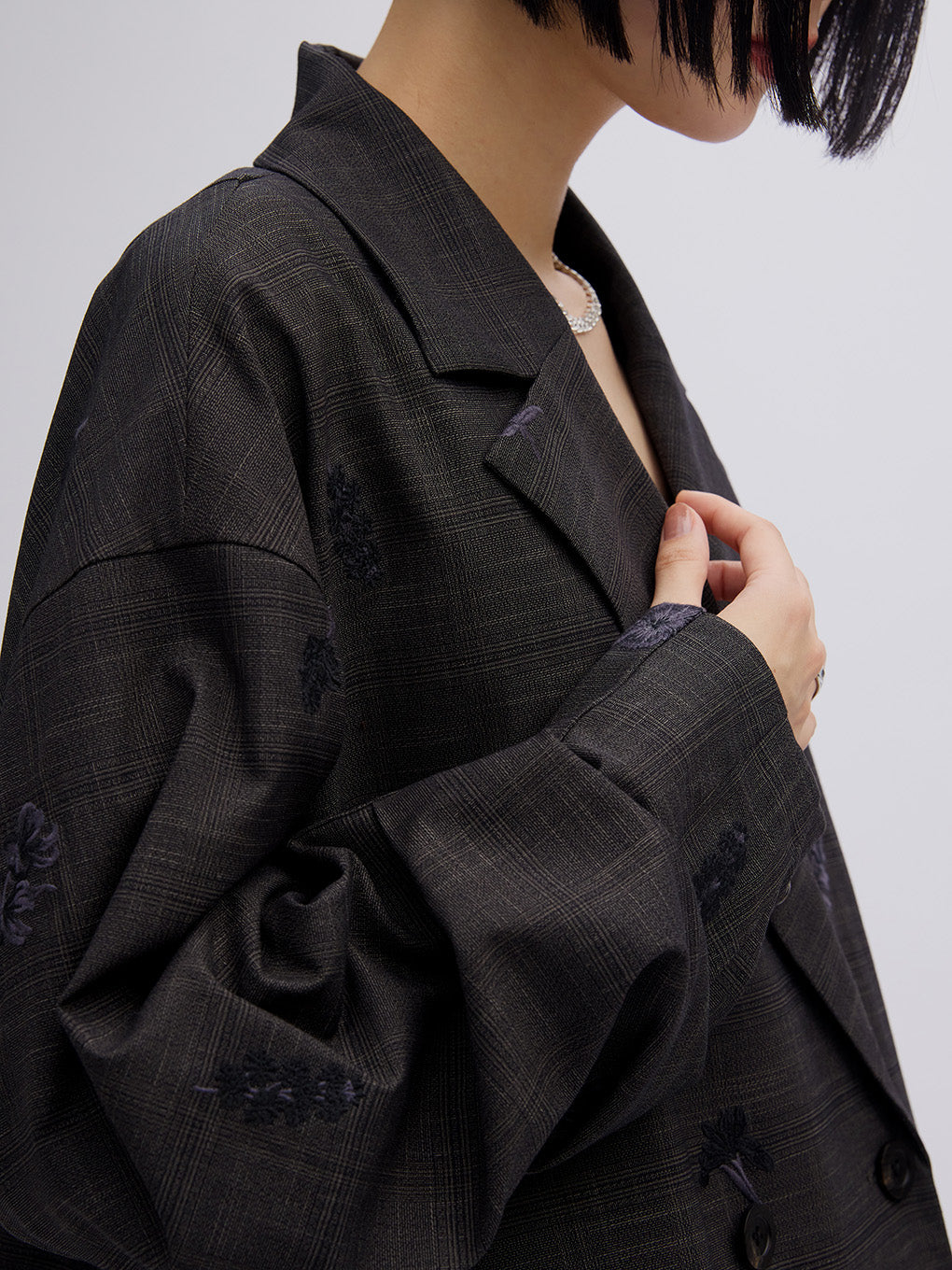 CHECK FLOWER PAPA JACKET