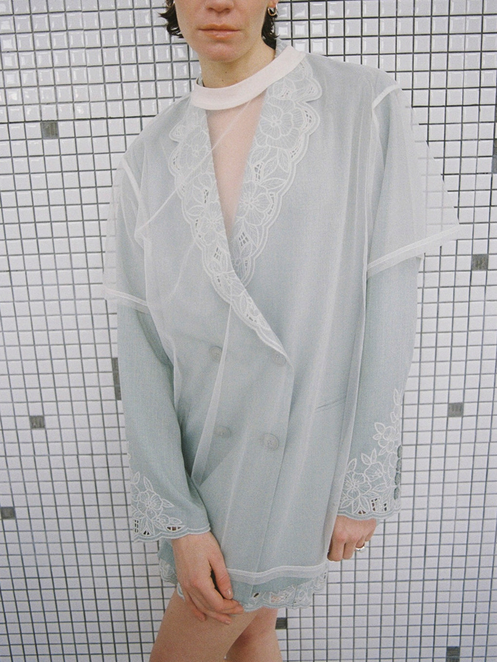 MEDI LACE EMBROIDERY COLLAR JACKET