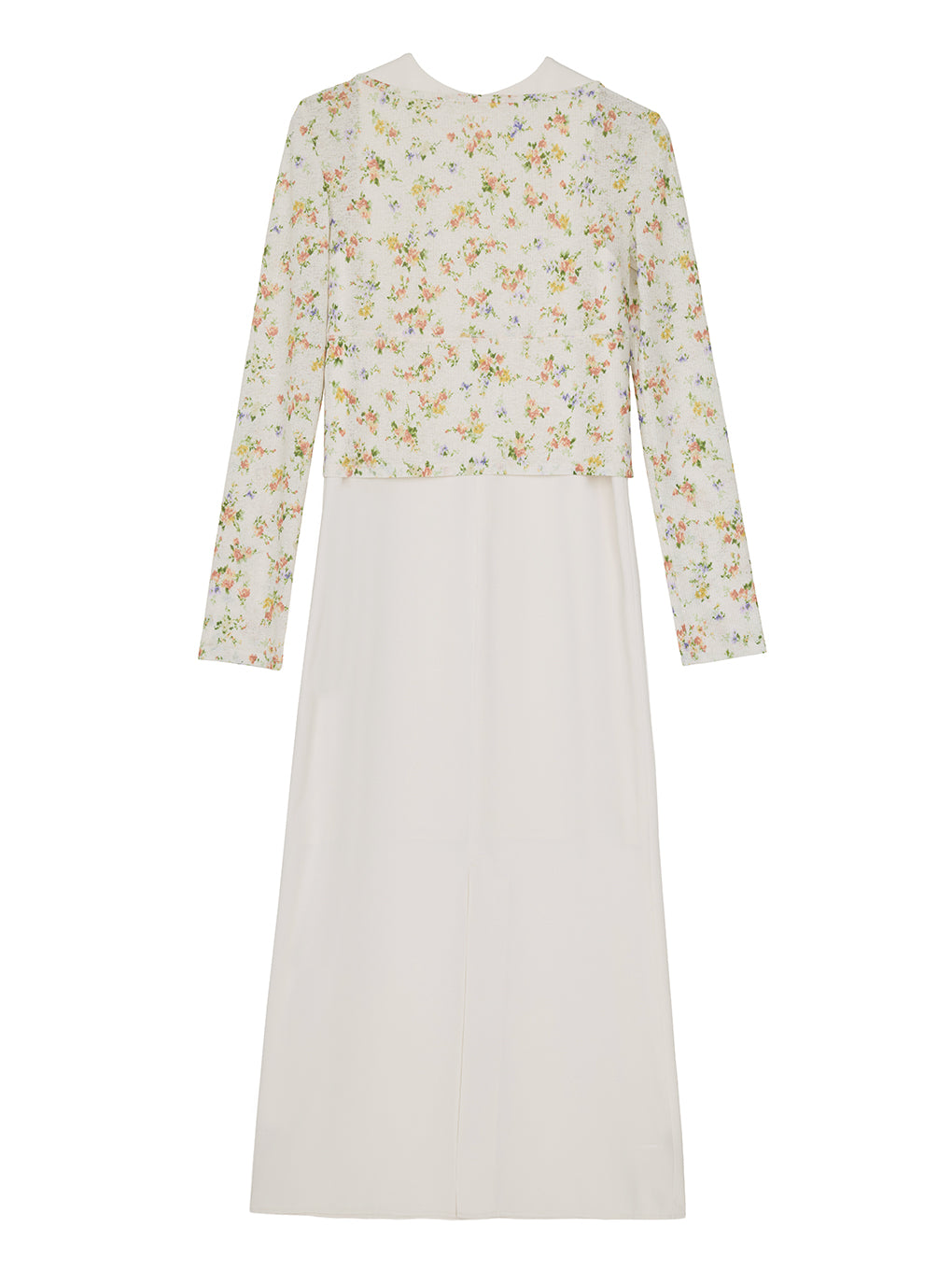 SHEER RIB CARDIGAN WITH STRAIGHT DRESS