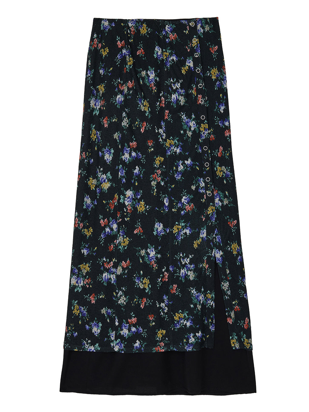 STRAIGHT SKIRT WITH SHEER RIB WAISTCLOTH