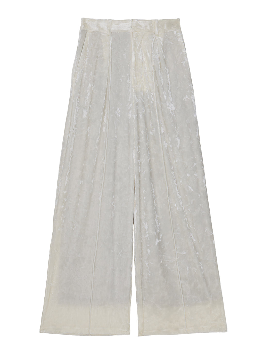 ACETATE VELOUR STRAIGHT WIDE PANTS