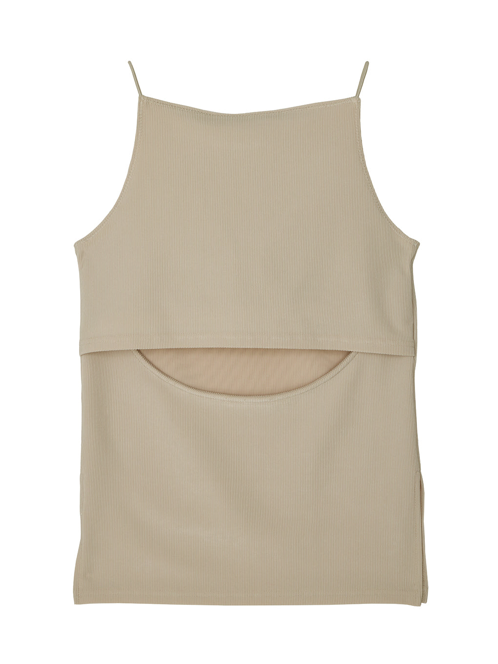 MEDI GLOSS RIB BACK SLIT CAMISOLE