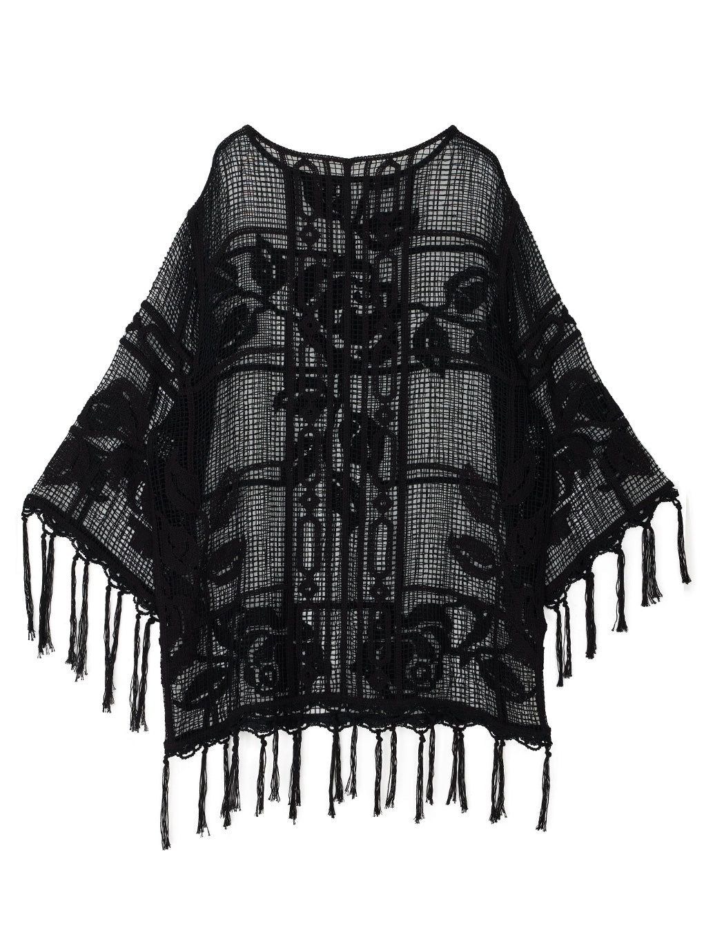 MEDI LOOSE MESH FLOWER KNIT TOPS