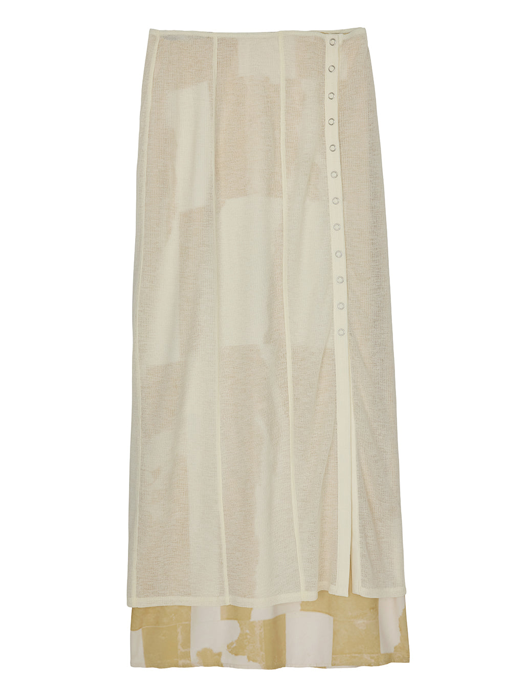 STRAIGHT SKIRT WITH SHEER RIB WAISTCLOTH