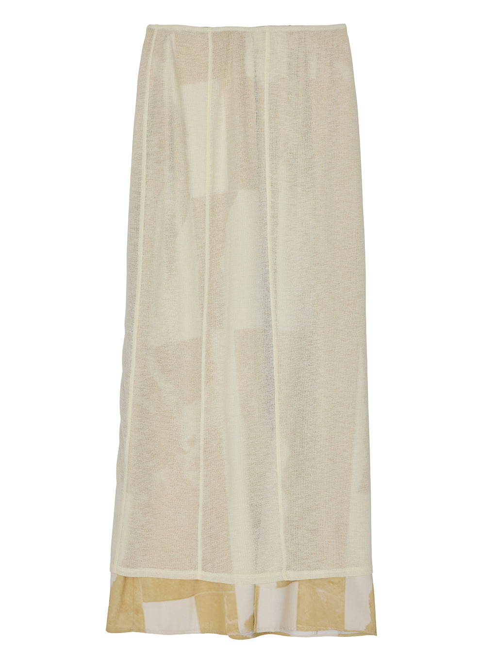 STRAIGHT SKIRT WITH SHEER RIB WAISTCLOTH