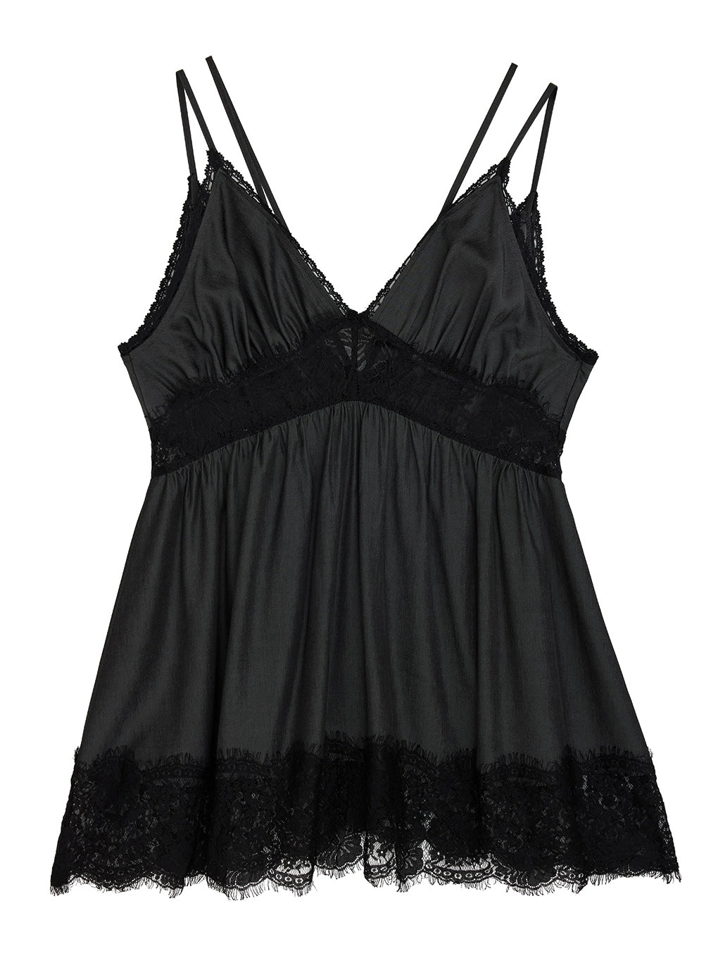 MEDI DENIM TOUCH LACE MIX TUNIC CAMISOLE