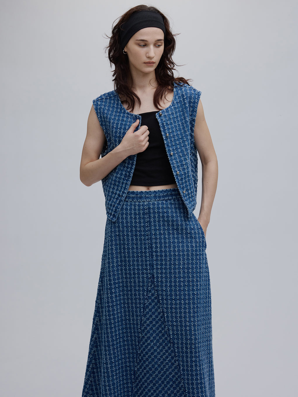 CHECK PROCESSING DENIM VEST