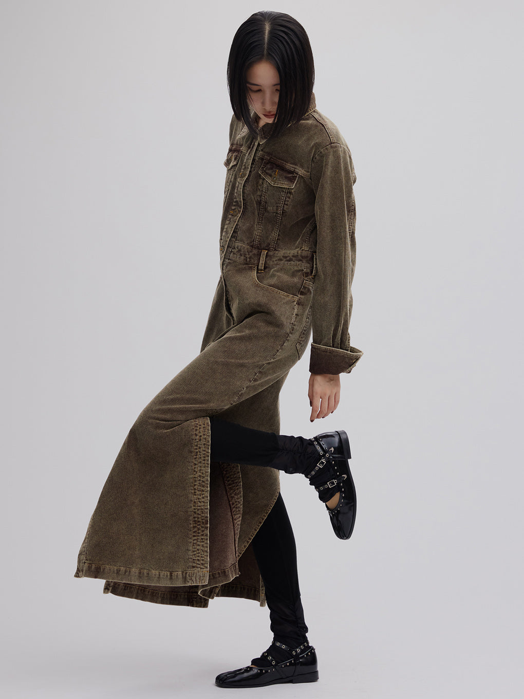 I LINE CORDUROY SHIRT DRESS