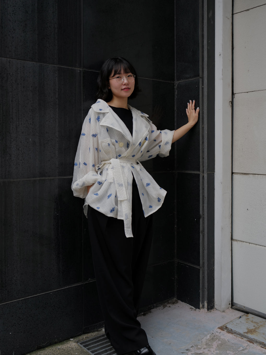 DOT FLOWER VEIL TRENCH