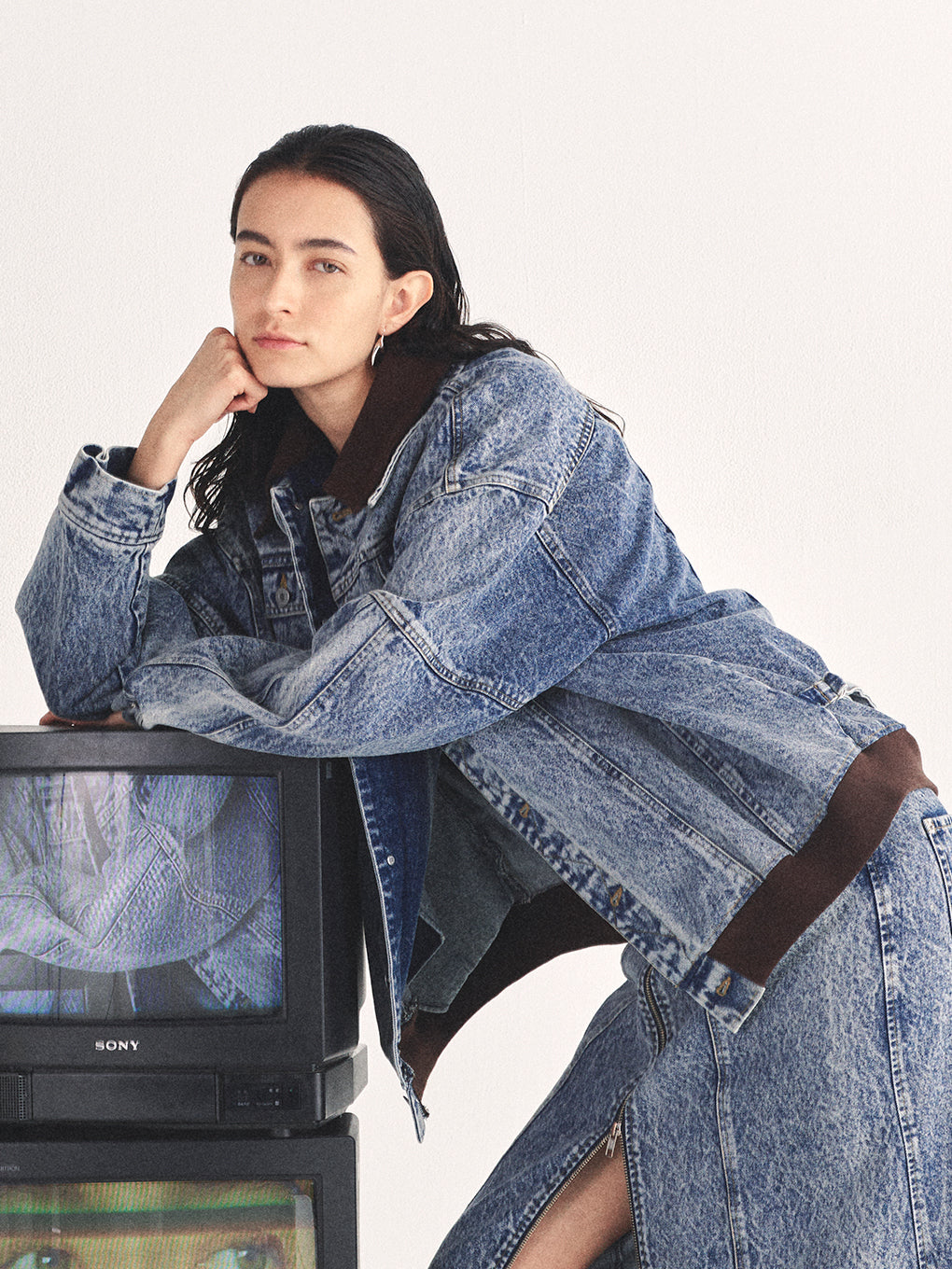 RIB MIX DENIM BLOUSON