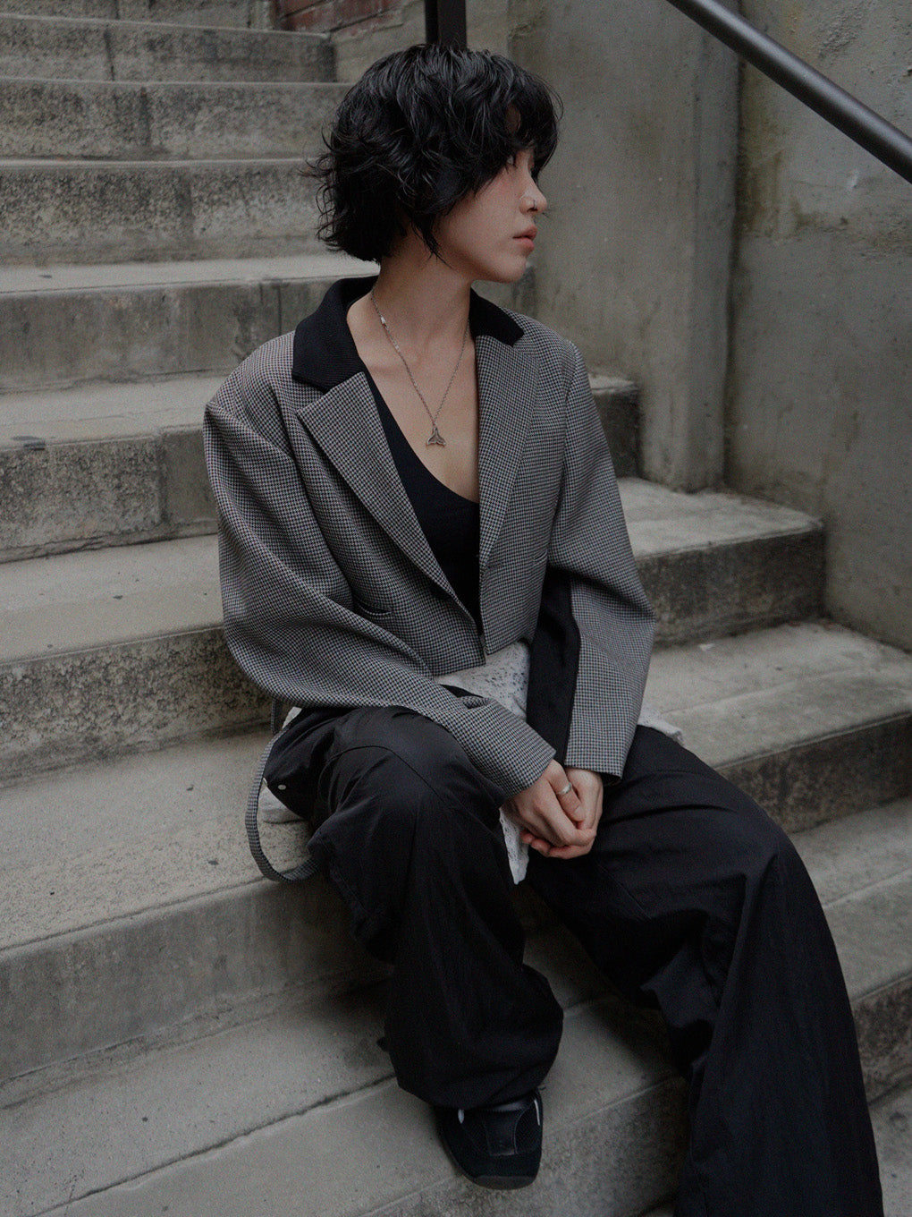 BONBOM×Ameri HOUNDSTOOTH GARTER JACKET