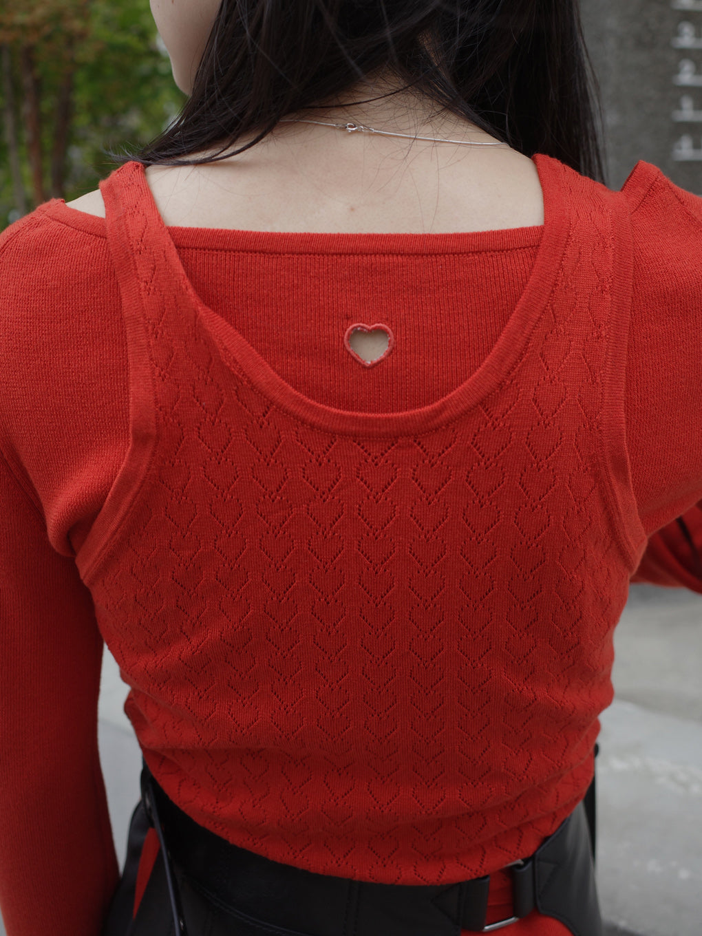 HEART TANK KNIT SET TOP