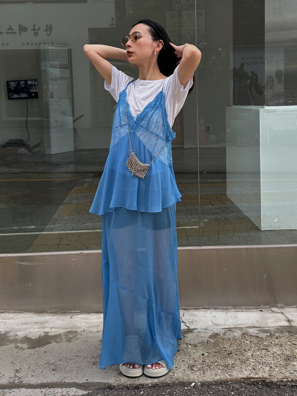 AIRY SHEER LACE CAMISOLE