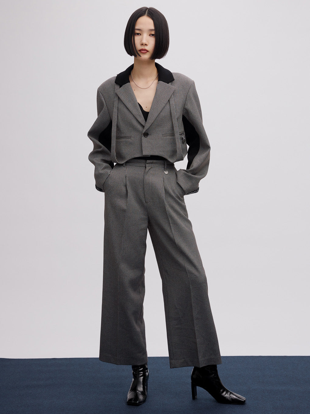 BONBOM×Ameri HOUNDSTOOTH STRAIGHT PANTS