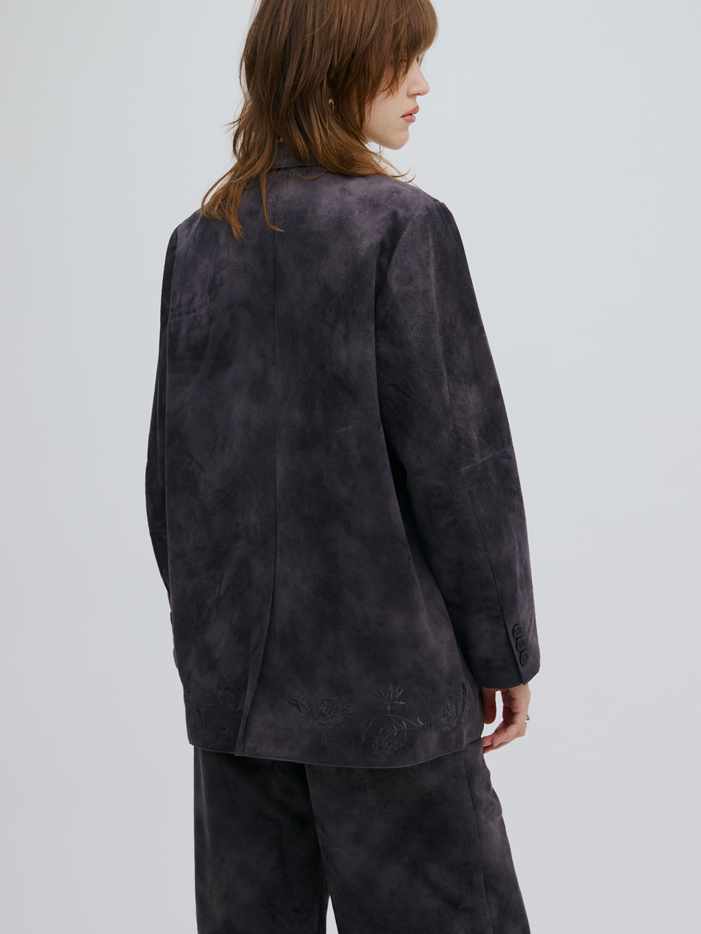 SYNTHETIC SUEDE EMBROIDERY JACKET