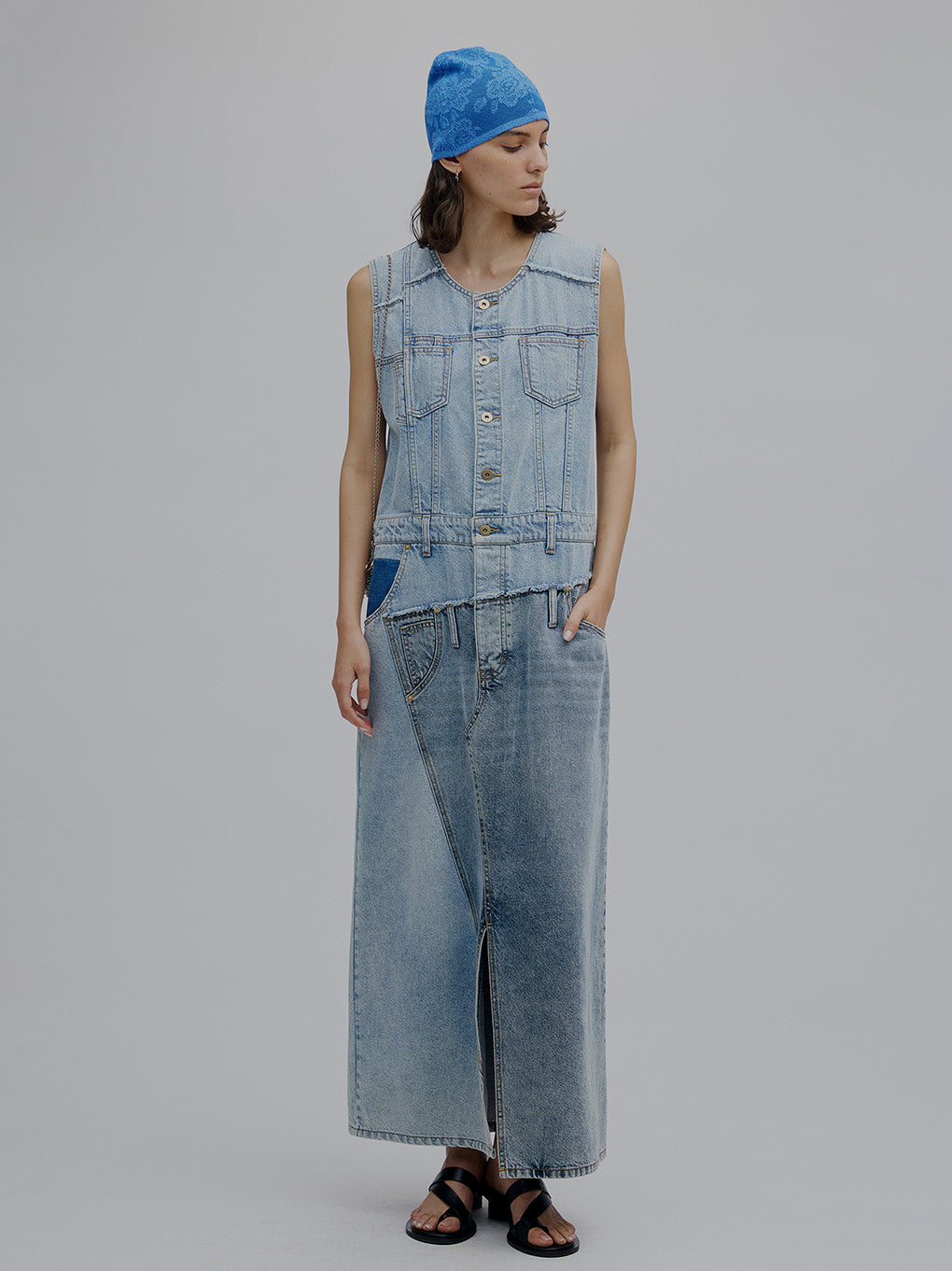 MEDI REMAKE I LINE DENIM DRESS