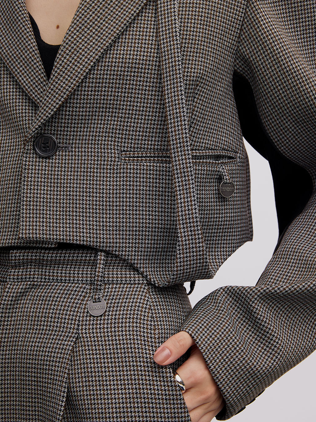 BONBOM×Ameri HOUNDSTOOTH GARTER JACKET