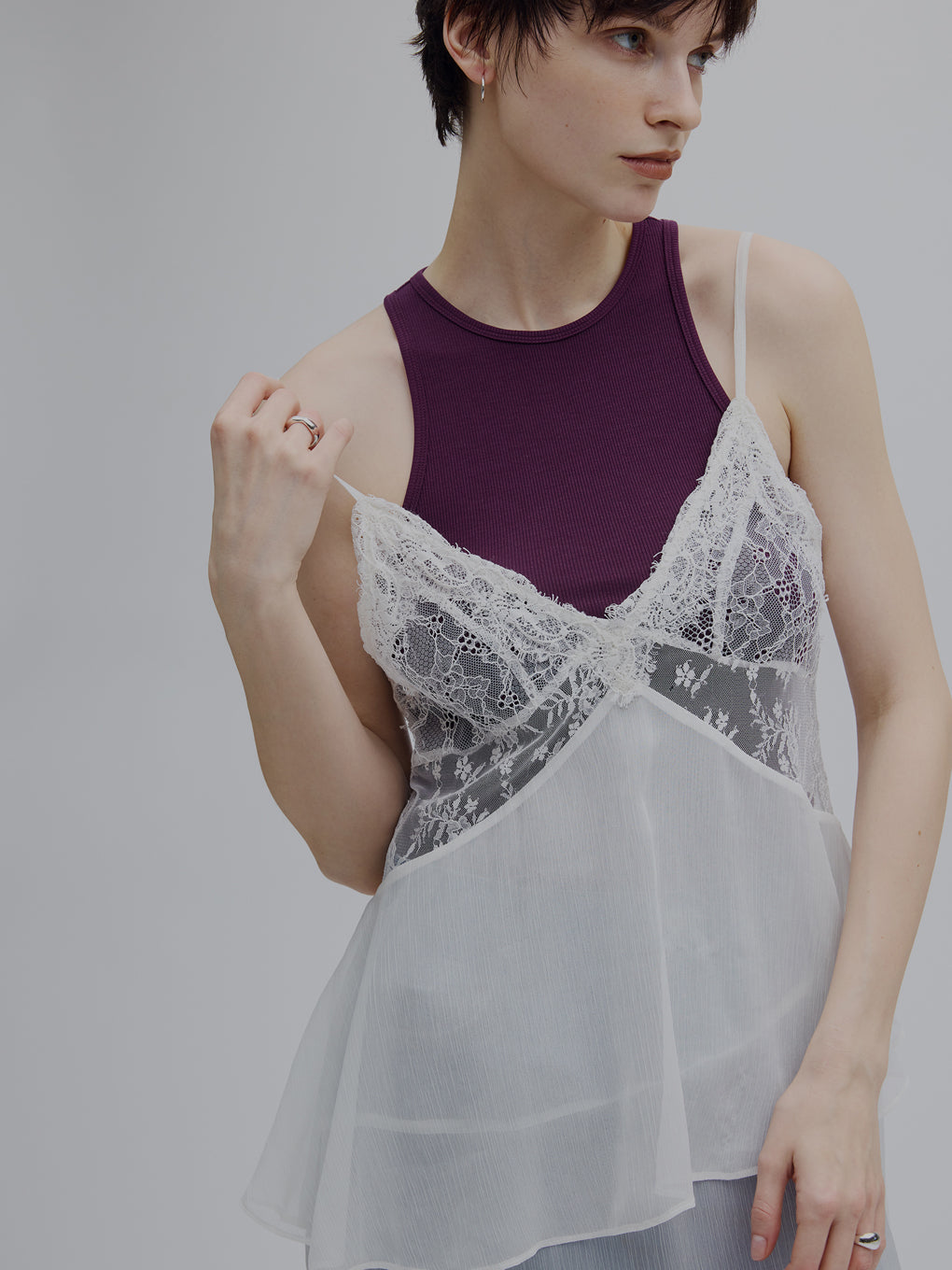 AIRY SHEER LACE CAMISOLE