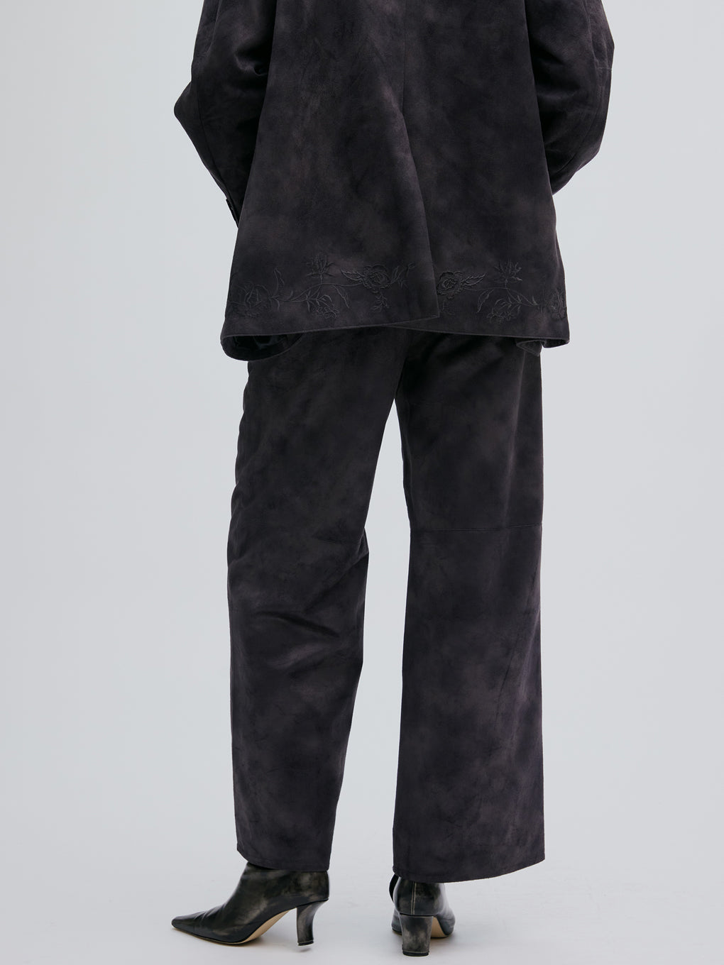 SYNTHETIC SUEDE EMBROIDERY PANTS