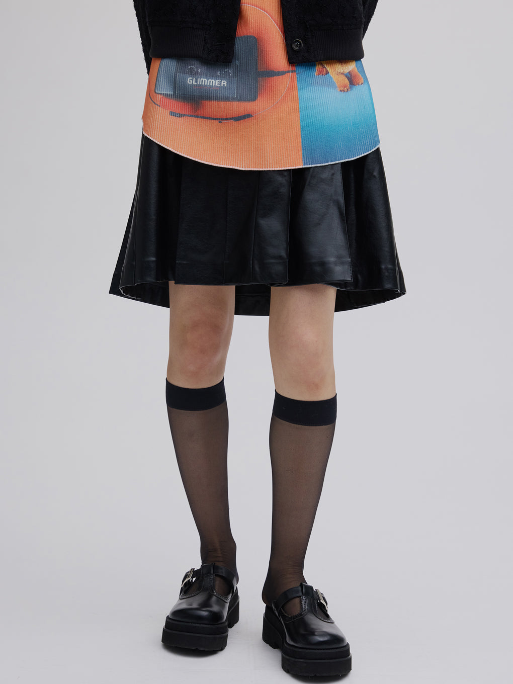 JENNY BOX PLEATED HALF SKIRT