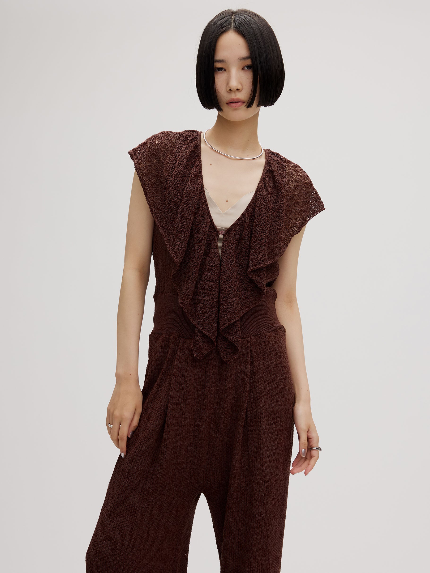 MEDI RUFFLE KNIT ROMPERS